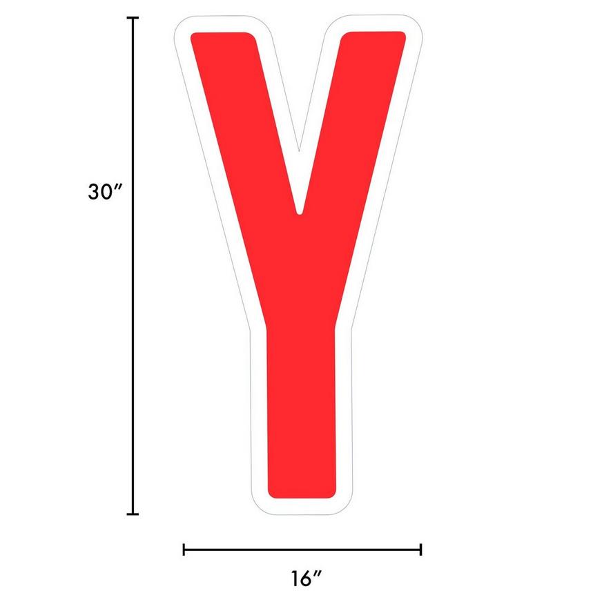 Red Letter (Y) Corrugated Plastic Yard Sign, 30in